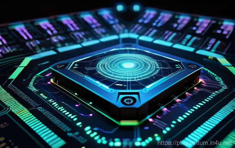 양자컴퓨터의 금융 모델 - **Quantum Finance - The New Era Unveiled**
"A highly detailed, futuristic visual representation ...