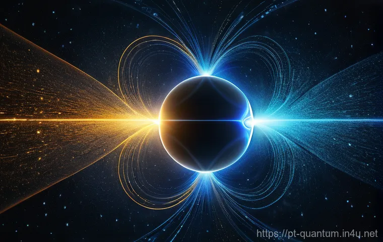 양자광학 기술의 발전 - **Quantum Superposition and Entanglement Visualization**
"A captivating abstract visualization d...
